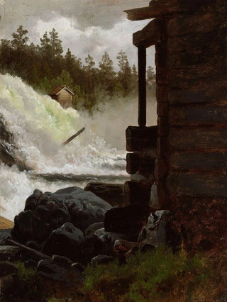 Adolph Tidemand - A Waterfall.webp