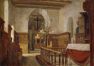 Adolph Tidemand - Interior from the Church at Voss.webp