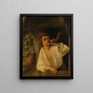 Adriaen van Ostade - A Baker Sounding his Horn.webp