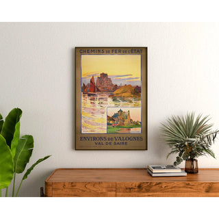 Affiche Barfleur vintage – Val de Saire et vieux moulins normands