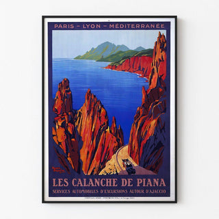 Affiche Calanques de Piana Corse Vintage