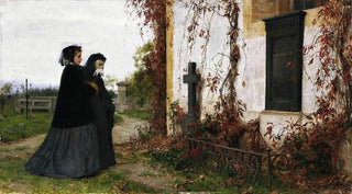Albert Anker - At The Cemetery.webp