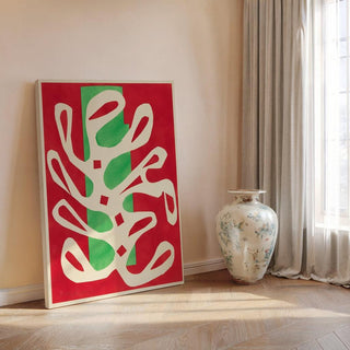 Algue Blanche sur Fond Rouge et Vert - Henri Matisse | Reproduction Tableau Décoration murale affiche copie