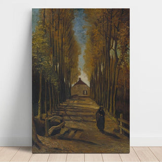 Allée de peupliers en automne - Vincent van Gogh | Reproduction Tableau Décoration murale affiche copie
