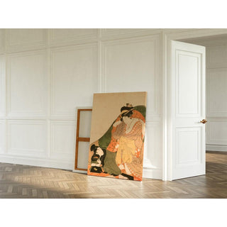 Amants sous un futon ; image d'ouverture d'un ensemble érotique - Kitagawa Utamaro | Reproduction Tableau Décoration murale affiche copie