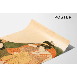 Amants sous un futon ; image d'ouverture d'un ensemble érotique - Kitagawa Utamaro | Reproduction Tableau Décoration murale affiche copie