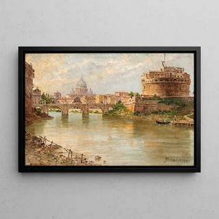Antonietta Brandeis - Rome a View of Castel SantAngelo with St Peters Basilica in the Distance.webp