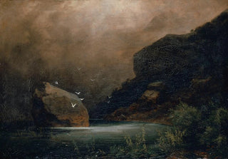 Arnold Bcklin - Mountain Lake With Seagulls.webp