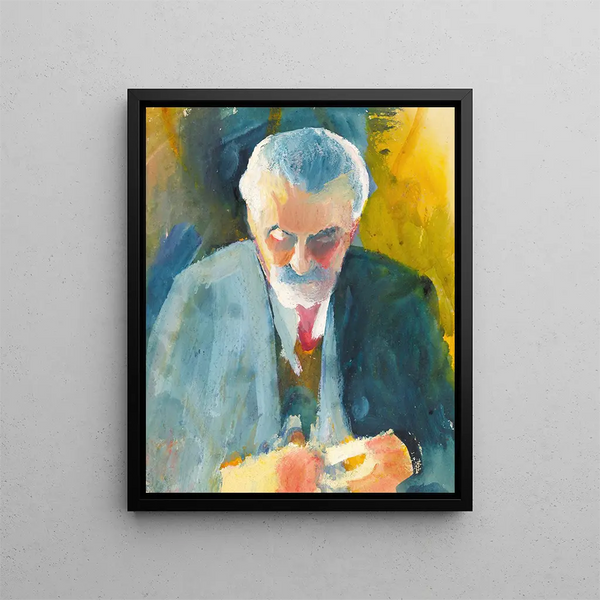 Study of Portrait by Bernhard Koehler - August Macke — framed artwork on a wall