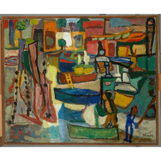 Bateaux à Collioure - Sasza Blonder | Reproduction Tableau Décoration murale affiche copie