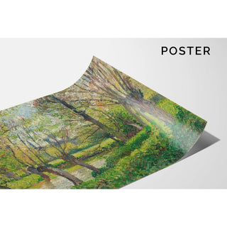 Bords de l'Epte à Éragny, Soleil Couchant - Camille Pissarro | Reproduction Tableau Décoration murale affiche copie