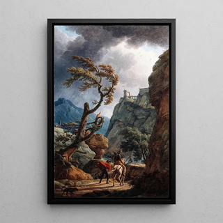 ClaudeJoseph Vernet - Soldiers in a Mountain Gorge with a Storm.webp