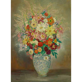 Composition Florale Aux Dahlias - Henri Lebasque | Reproduction Tableau Décoration murale affiche copie