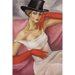 Dame au chapeau haut de forme - Boris Grigoriev | Reproduction Tableau Décoration murale affiche copie