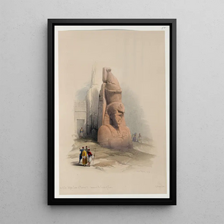 David Roberts - One of two colossal statues of Rameses sic II Entrance to the Temple at Luxor.webp