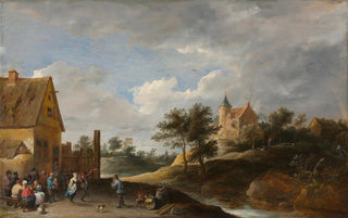 David Teniers The Elder - Landscape with Peasants Dancing.webp