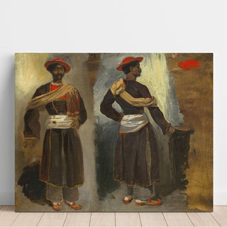 Deux études d'un Indien debout de Calcutta - Eugène Delacroix | Reproduction Tableau Décoration murale affiche copie