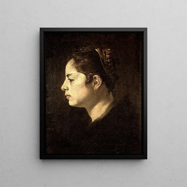 Head of a Girl - Diego Velázquez — framed artwork on a wall