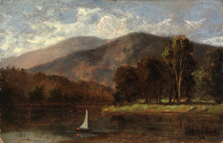 Edward Mitchell Bannister - Untitled sailboat in river.webp