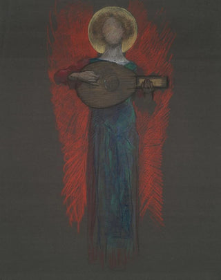 Edwin Austin Abbey - Study Angel with Musical Instrument.webp