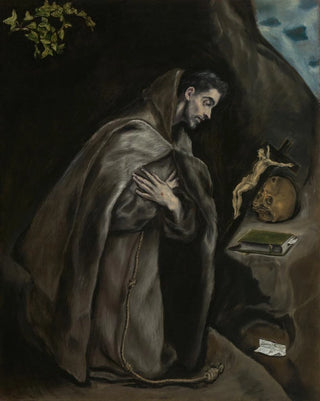 El Greco Domenikos Theotokopoulos - Saint Francis Kneeling in Meditation.webp
