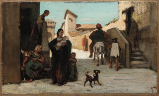 Elihu Vedder - The Fable of the Miller His Son and the Donkey No 4.webp