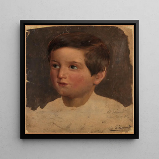 Étude de portrait d'un garçon - Adolph Tidemand