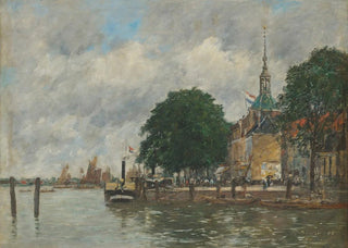 Eugne Boudin - Dordrecht Un quai du port.webp