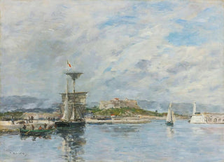 Eugne Boudin - Vue Du Port Dantibes Le Quai Le Matin.webp