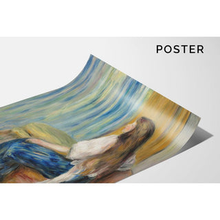 Femme aux Longs Cheveux - Pierre-Auguste Renoir | Reproduction Tableau Décoration murale affiche copie