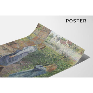 Femme et enfant au puits - Camille Pissarro | Reproduction Tableau Décoration murale affiche copie