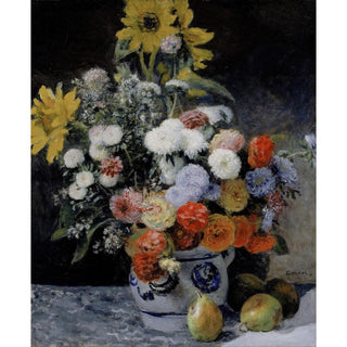 Fleurs mélangées dans un pot en terre cuite - Pierre-Auguste Renoir | Reproduction Tableau Décoration murale affiche copie