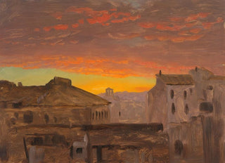 Frederic Edwin Church - Rome Rooftops at Sunset.webp
