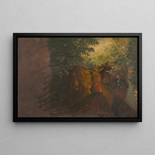 Frederic Edwin Church - Woodland scene with rocks.webp