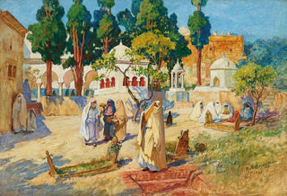 Frederick Arthur Bridgman - Arab Womens Day in the Cemetery BouKobrine.webp