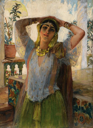 Frederick Arthur Bridgman - Young Oriental Woman On a Terrace.webp