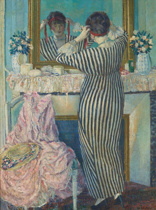 Frederick Carl Frieseke - Girl Dressing Her Hair Girl Arranging Her Headdress.webp