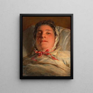 Friedrich von Amerling - Emilie Amerling geb Heinrich auf dem Krankenbett 3 Frau des Knstlers.webp