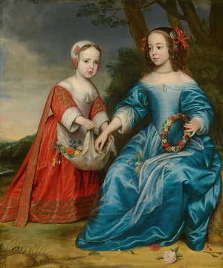 Gerard van Honthorst - Double Portrait of Prince Willem III 1650 1702 and his Aunt MariaPrincess of Orange 16421688 as Children.webp