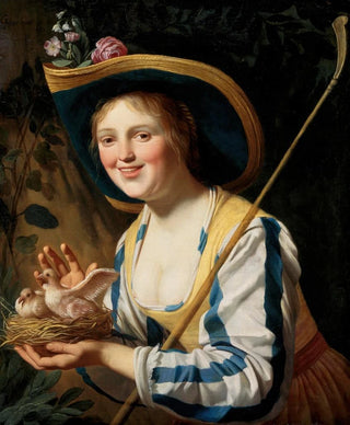 Gerard van Honthorst - Shepherdess With Pigeons.webp