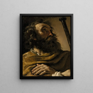 Guercino - Saint Alexius In A Brown Wrap Holding A Staff.webp