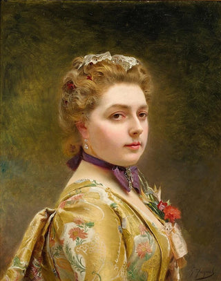 Gustave Jean Jacquet - A Lady In A Golden Gown.webp
