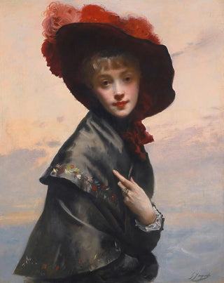 Gustave Jean Jacquet - Dame au chapeau.webp