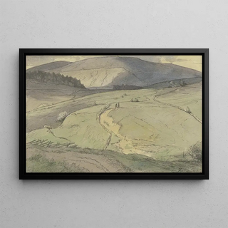 Hans Thoma - Schwarzwaldlandschaft Blick ber hgelige Wiesen auf hhere Berge.webp