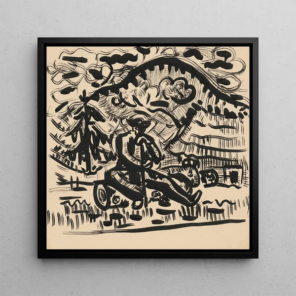 a Seated Man - Arnold Peter Weisz-Kubnan — framed artwork on a wall