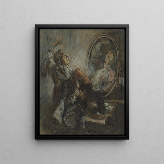 Honor Daumier - Actor Posing In Front Of A Mirror.webp