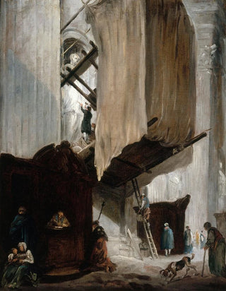 Hubert Robert - Sculpteur travaillant la statue dun saint SaintPierre de Rome.webp