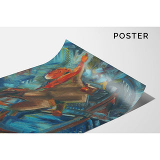 Hunter with a Fox in His Hand 1940 - Arnold Peter Weisz-Kubínčan | Reproduction Tableau Décoration murale affiche copie