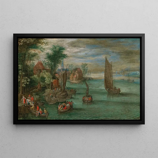 Jan Brueghel the Younger - A river landscape with ferries and sailing boats.webp
