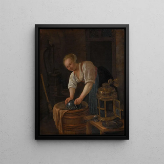 Jan Steen - Woman scouring metalware.webp